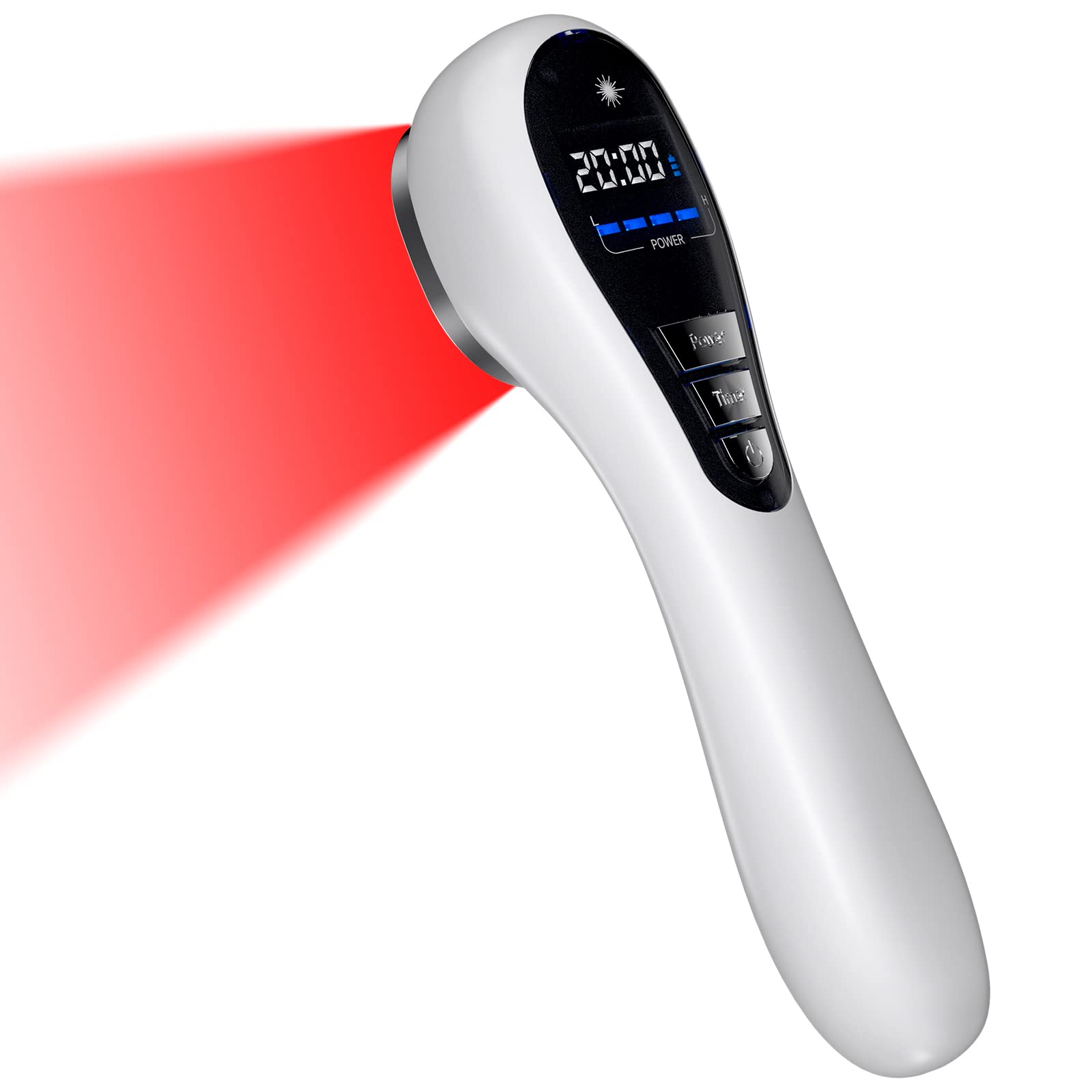 A futuristic red light therapy device