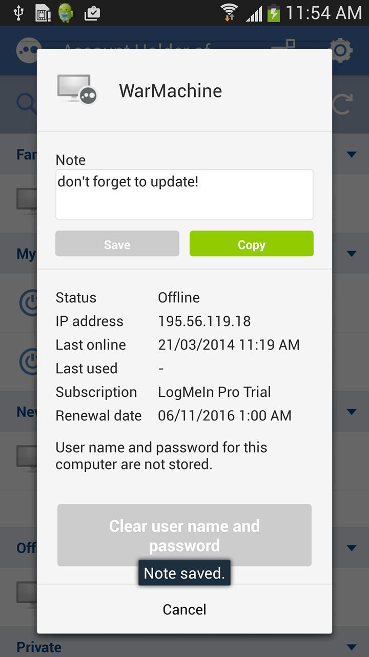 Check for any LogMeIn registry entries and delete them
Reset your LogMeIn passwords and revoke any access permissions