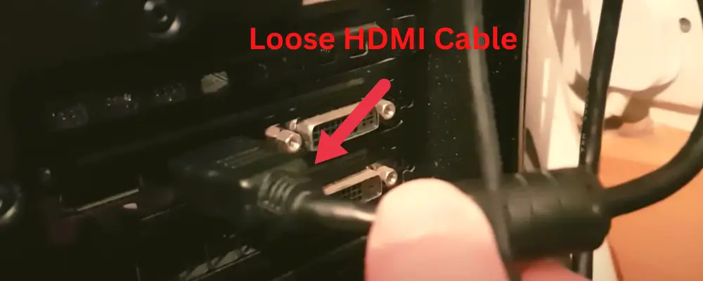 Check the connection of the HDMI cable. If the connection is loose, firmly press the connector.
