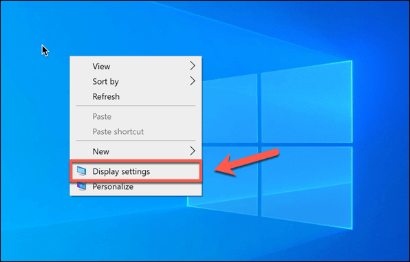 Click Display to open that window in Settings.