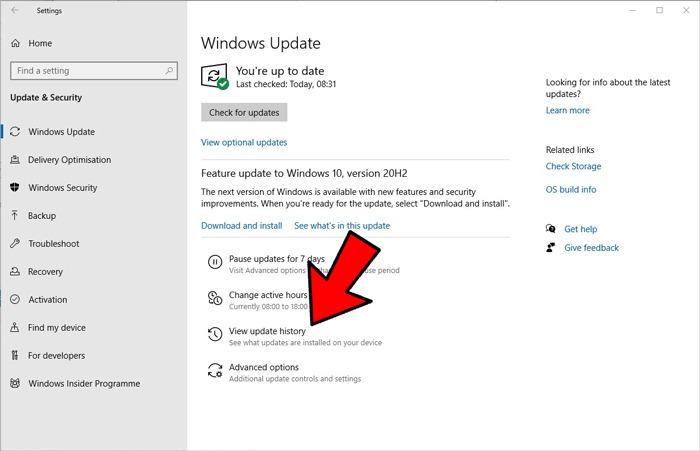Click on the Start button
Search for Windows Update and click on it