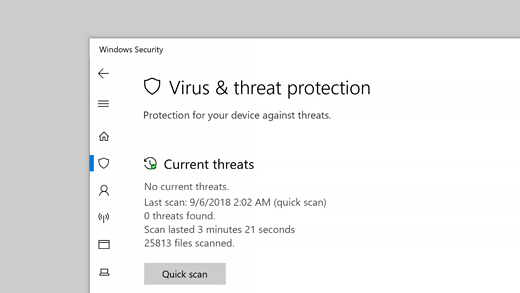 Click on Virus & threat Protection â€“ Update