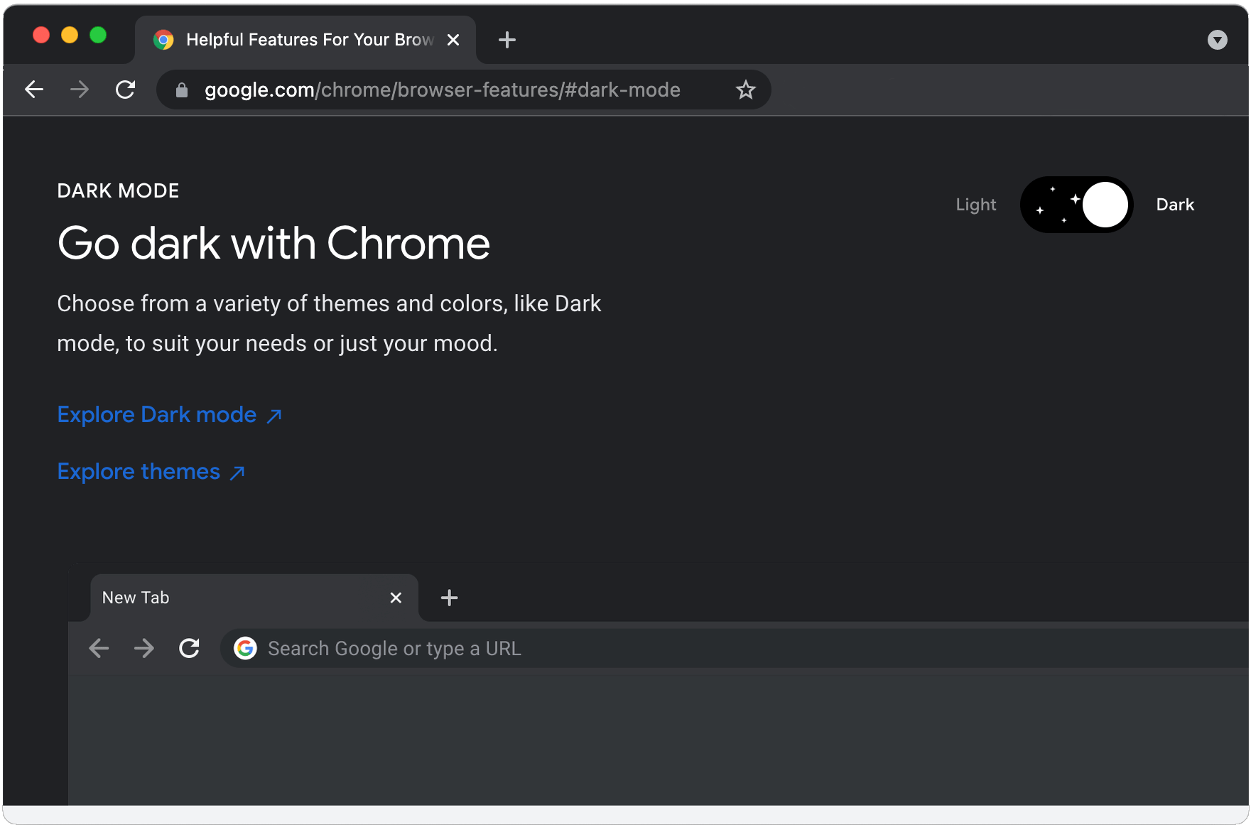 Click the Enable button under Chrome Dark Mode.