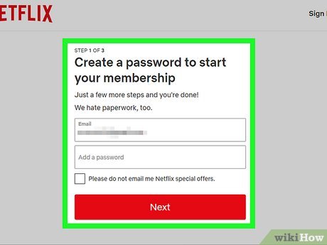 Create a new Netflix account