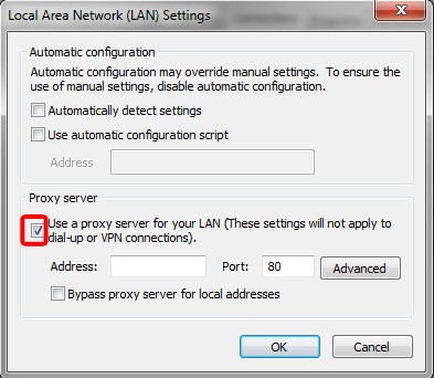 Disable the proxy server option if enabled.
Restart the browser and try accessing the website again.