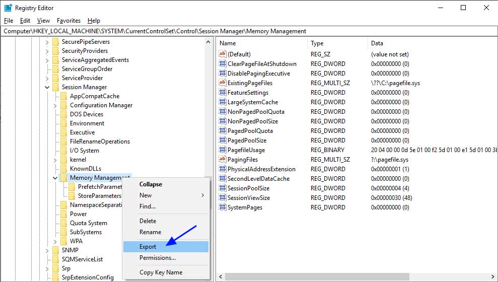 Find the registry key associated with Apvfb.exe
Back up the registry key by clicking on File and selecting Export