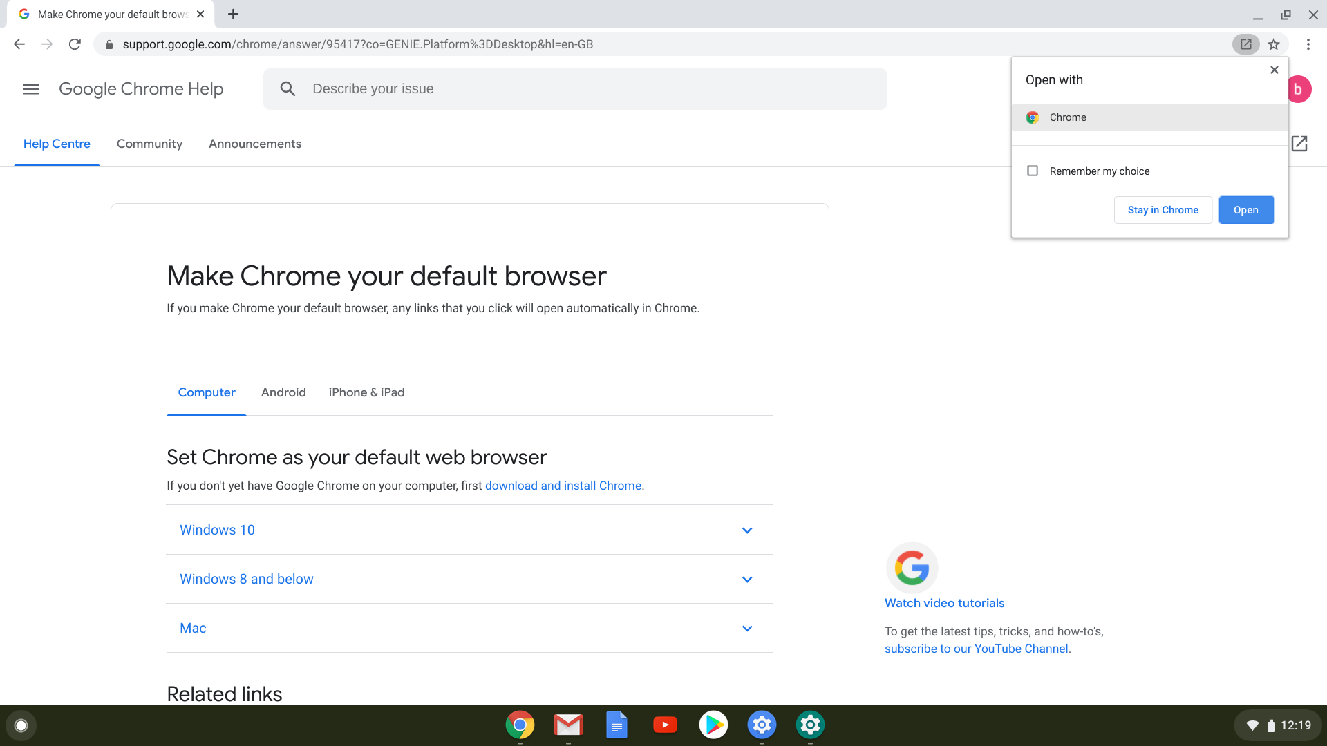 Go to Google Chrome, open the browser, and then open the Settings.