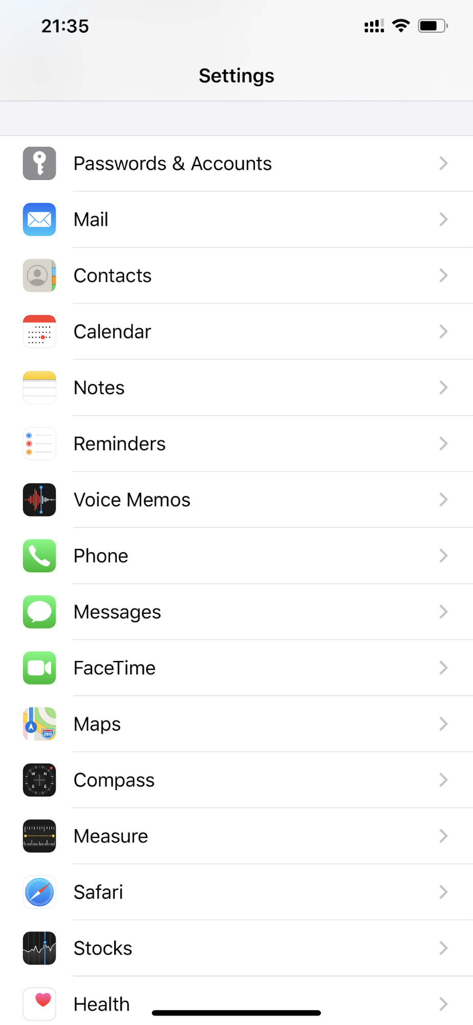 Go to the Settings app on your device.
Select Mail or Mail, Contacts, Calendars.