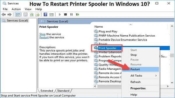 If the Windows Print Spooler service is running, restart it.