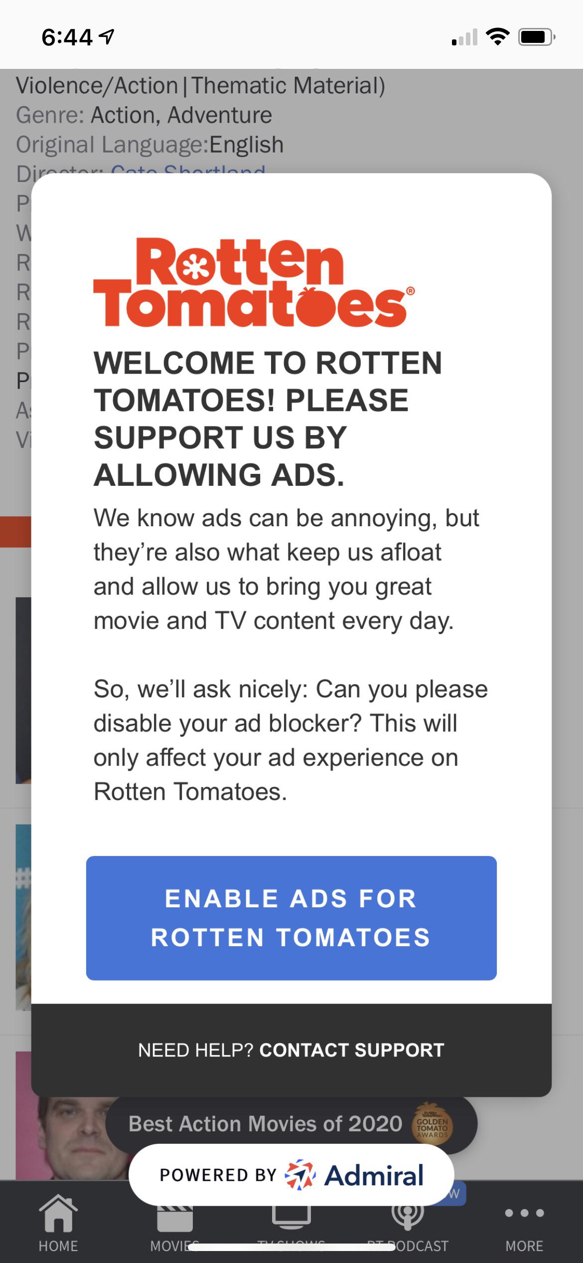 In such situations, you need to disable your ad-blocker and enable it for the sites where you watch movies.