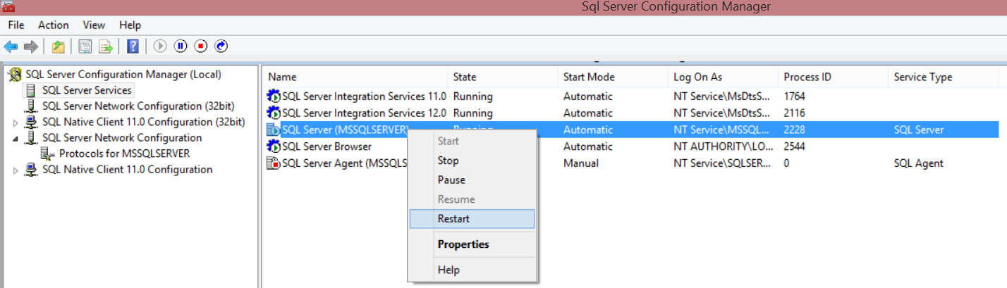 In the right pane, locate SQL Server Network Configuration and expand it.