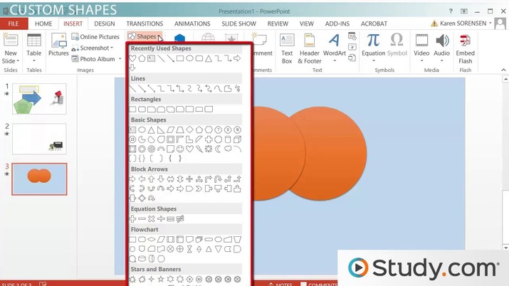 Insert a shape (e.g., rectangle, oval) on the slide.
Right-click on the shape and select "Format Shape".