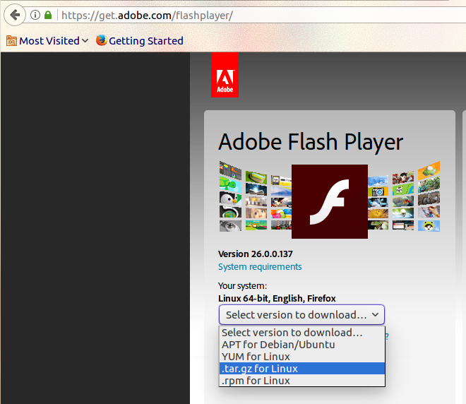 Install Adobe Flash Player manually