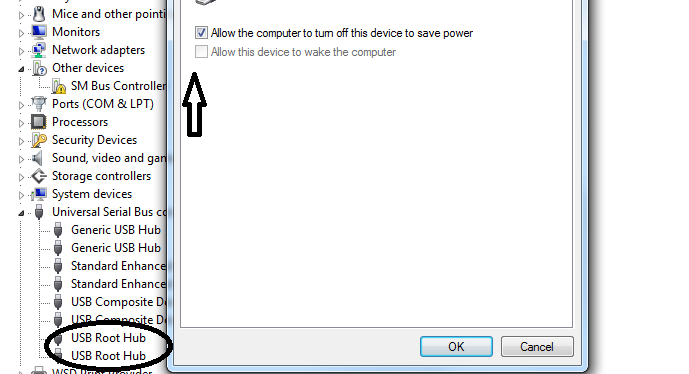 Locate the Processor power management section and uncheck the Allow the computer to turn off this device to save power.