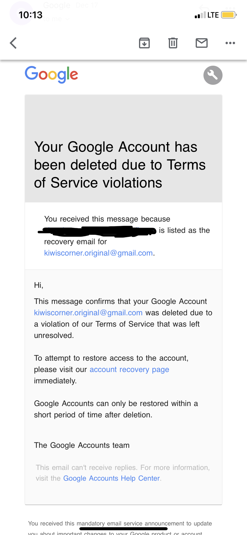 Log back in to your Google account