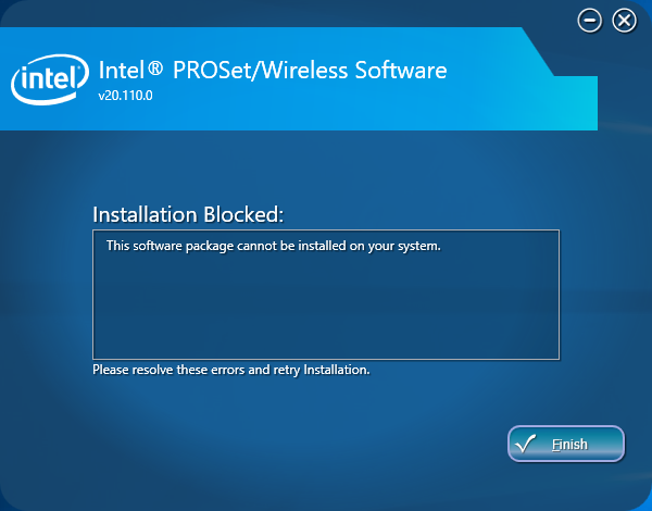 Make sure that the Intel Wireless Connection Utility is installed on your PC.