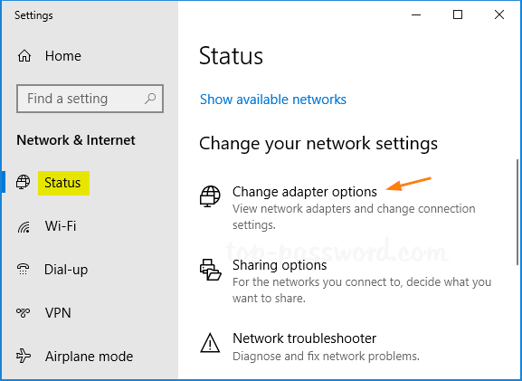 Navigate to Network settings or Network and Internet.