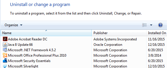 Next, click on Uninstall a Program under Programs.