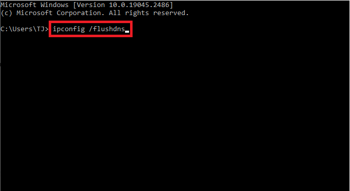Now, paste the following command and press Enter:ipconfig /flushdns