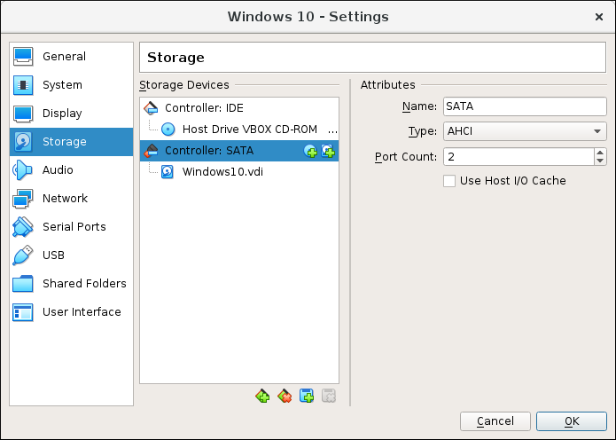 Open Virtualbox and under the System tab, choose Settings.