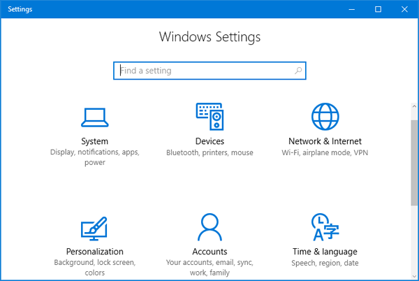 Press the Windows key + I to open the Settings app.