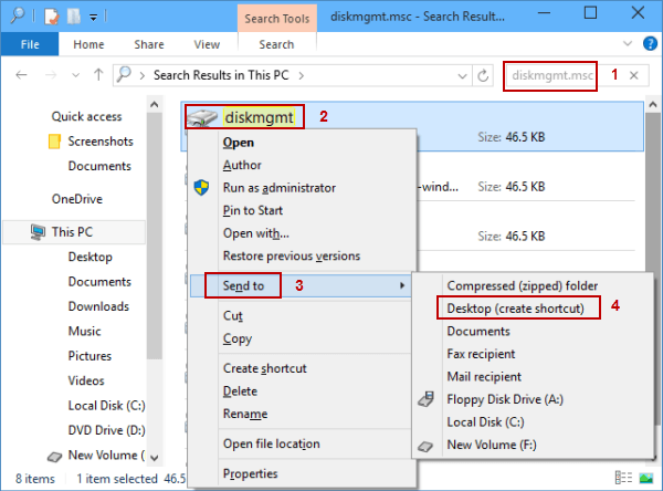 Scroll down to locate Disk Management, right-click on it, then select Properties.
