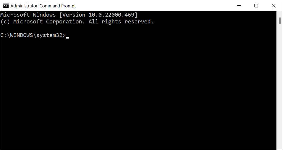 Select Command prompt (Admin) to open an elevated Command prompt window.