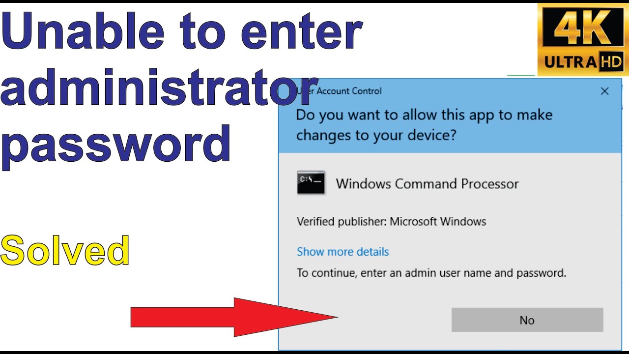 Select Enter Credentials and type your administrator password