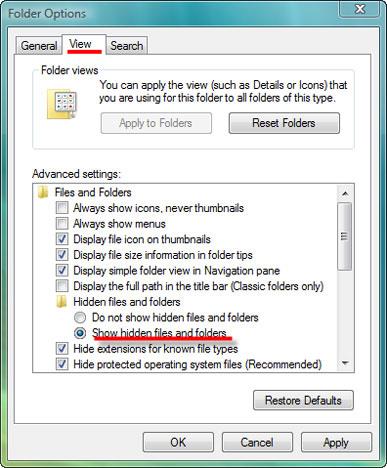 Select Folder Options in the Tools menu.