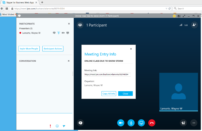 Select the Skype entry.