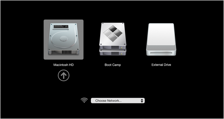 System disk selection menu