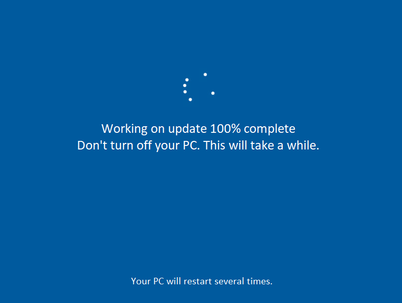 Wait for the process to complete, and your PC will restart.