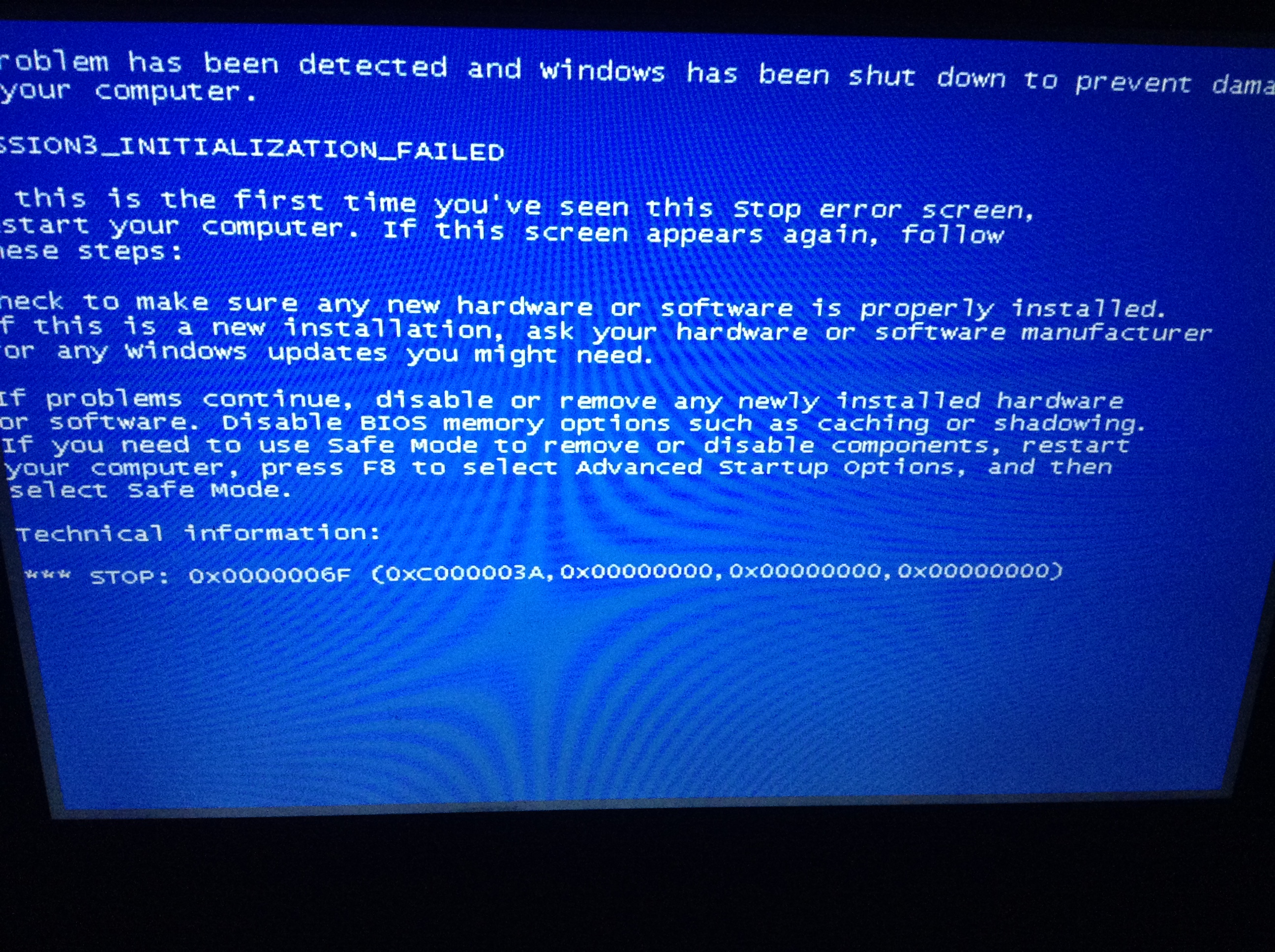 Windows XP licensing screen
